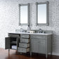 Brittany 72" Double Vanity, Urban Gray w/ 3 CM White Zeus Quartz Top