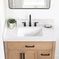 Gavino 36" Single Bathroom Vanity in Light Brown with Grain White Composite Stone Countertop without Mirror