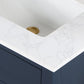 Gavino 72" Double Bathroom Vanity in Royal Blue with Grain White Composite Stone Countertop with Mirror