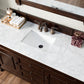 Brookfield 60" Single Vanity, Burnished Mahogany w/ 3 CM Carrara Marble Top