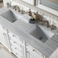 Bristol 60" Double Vanity, Bright White w/ 3 CM Arctic Fall Solid Surface Top