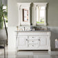 Brookfield 60" Double Vanity, Bright White w/ 3 CM Carrara Marble Top