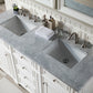 Bristol 60" Double Vanity, Bright White w/ 3 CM Carrara Marble Top