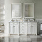 Bristol 72" Double Vanity, Bright White w/ 3 CM Carrara Marble Top