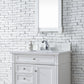 Brittany 36" Single Vanity, Bright White w/ 3 CM White Zeus Quartz Top