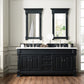 Brookfield 72" Double Vanity, Antique Black w/ 3 CM Arctic Fall Solid Surface Top