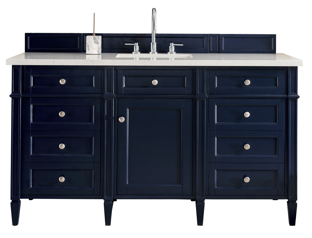 Brittany 60" Single Vanity, Victory Blue w/ 3 CM White Zeus Quartz Top