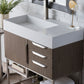 Columbia 36" Single Vanity, Ash Gray w/ Glossy White Composite Stone Top