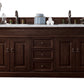 Brookfield 72" Double Vanity, Burnished Mahogany w/ 3 CM Arctic Fall Solid Surface Top