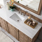 Bristol 60" Single Vanity, Whitewashed Walnut w/ 3 CM Arctic Fall Solid Surface Top