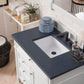 Brittany 36" Single Vanity, Bright White w/ 3 CM Charcoal Soapstone Quartz Top