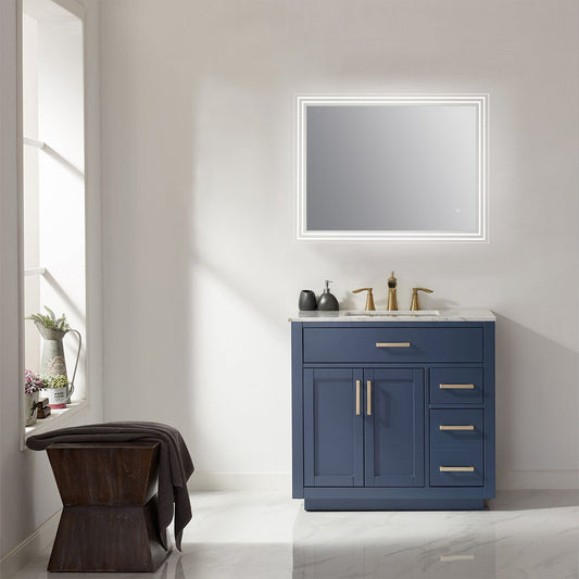 Livorno 36” Rectangle Frameless Modern LED Bathroom Vanity Mirror