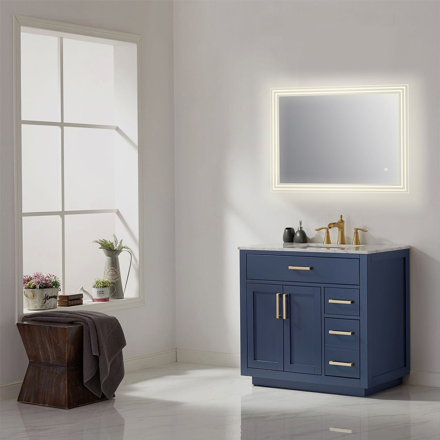 Livorno 36” Rectangle Frameless Modern LED Bathroom Vanity Mirror