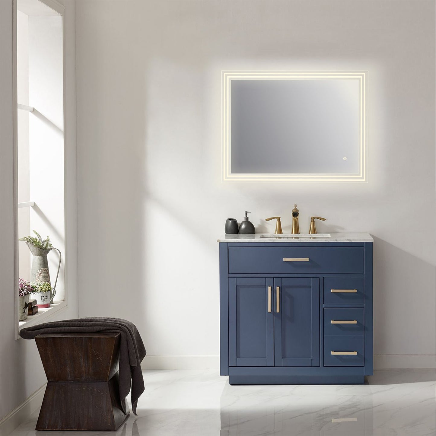 Livorno 36” Rectangle Frameless Modern LED Bathroom Vanity Mirror