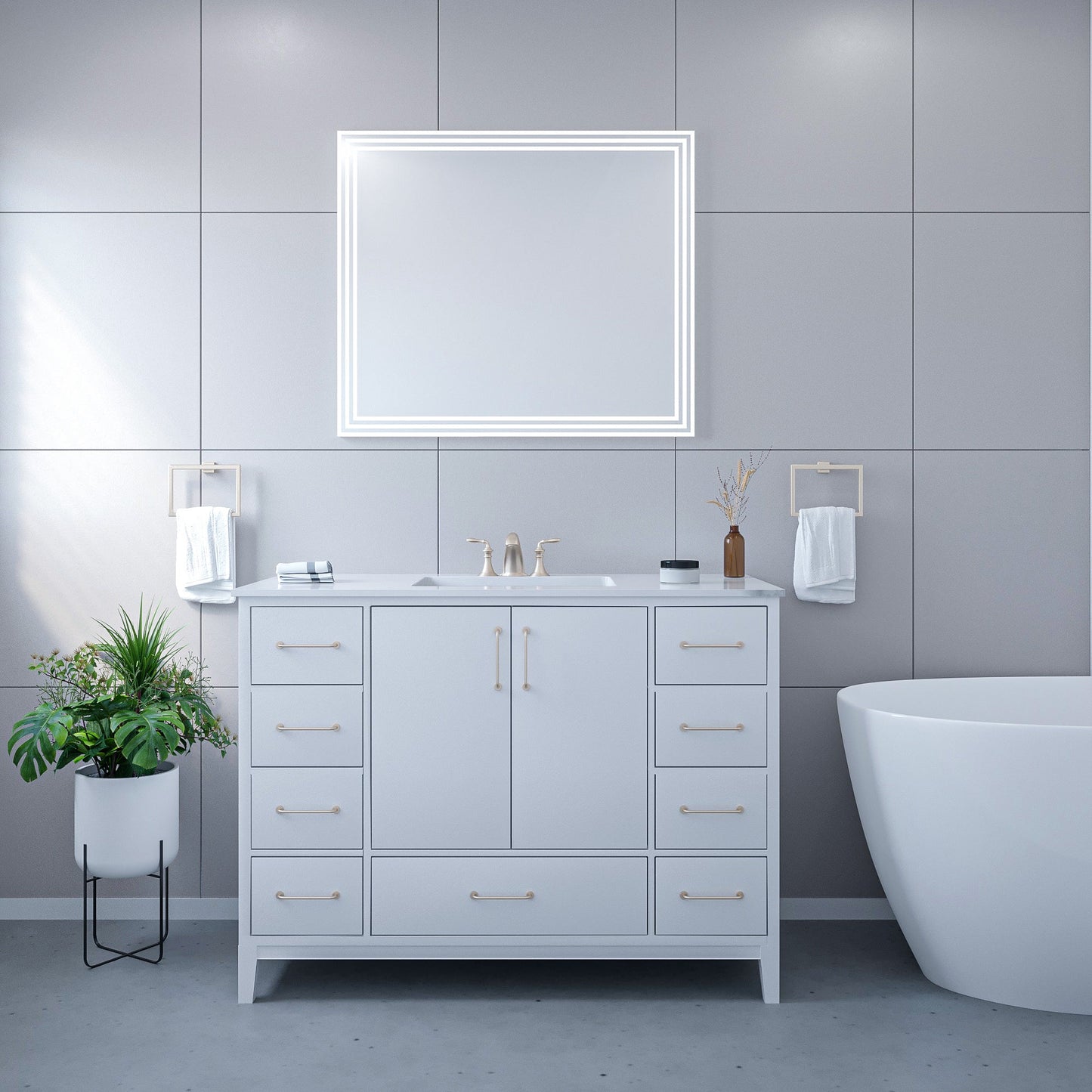 Livorno 36” Rectangle Frameless Modern LED Bathroom Vanity Mirror