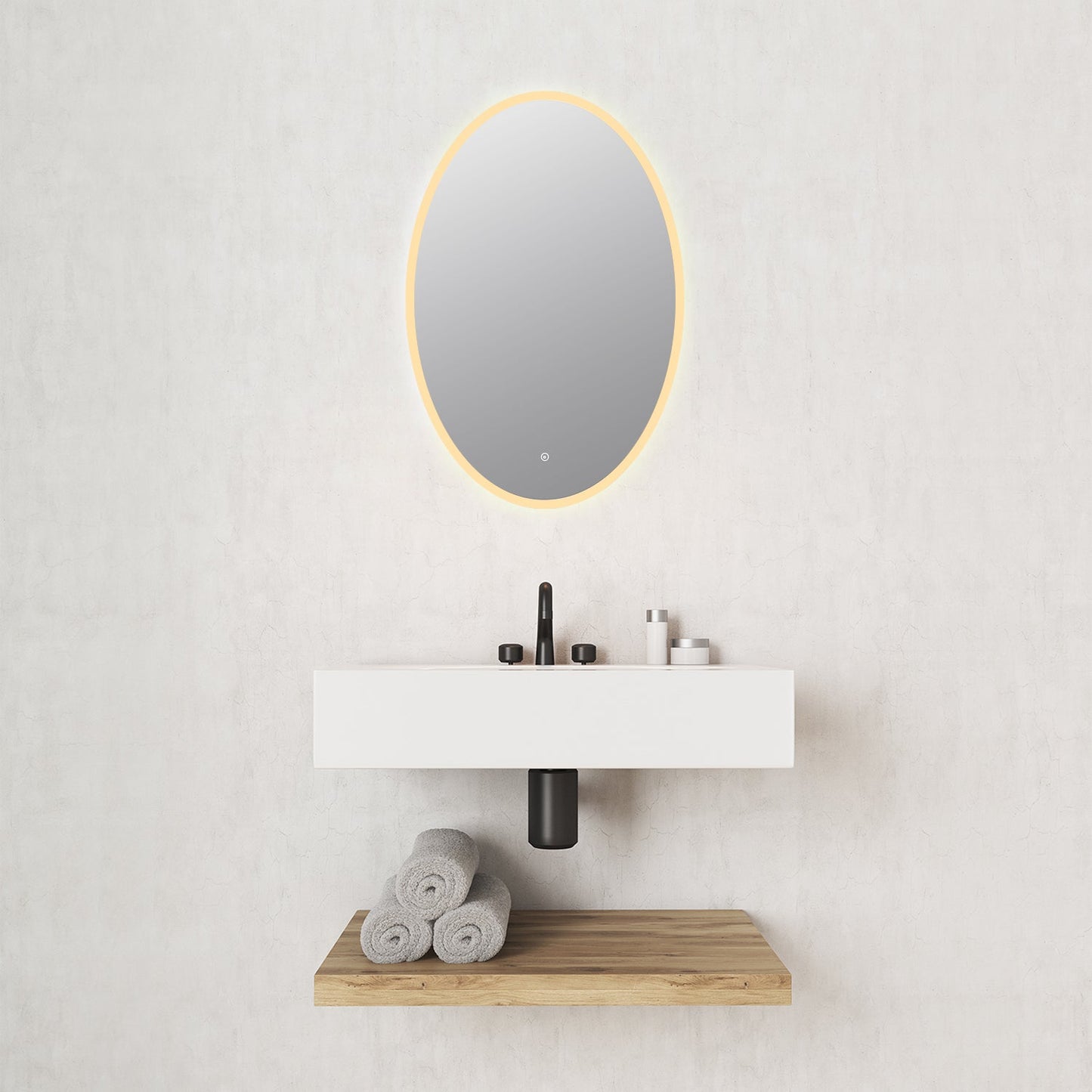 Matera 24' Oval Frameless Modern LED Bathroom Vanity Mirror