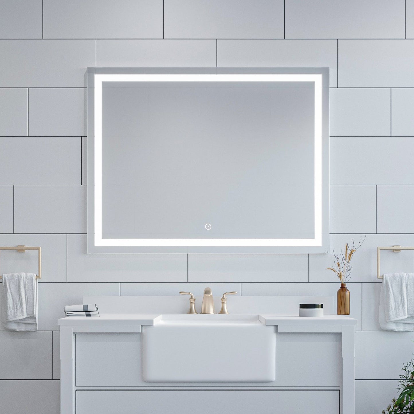 Genova 40” Rectangle Frameless Modern LED Bathroom Vanity Mirror