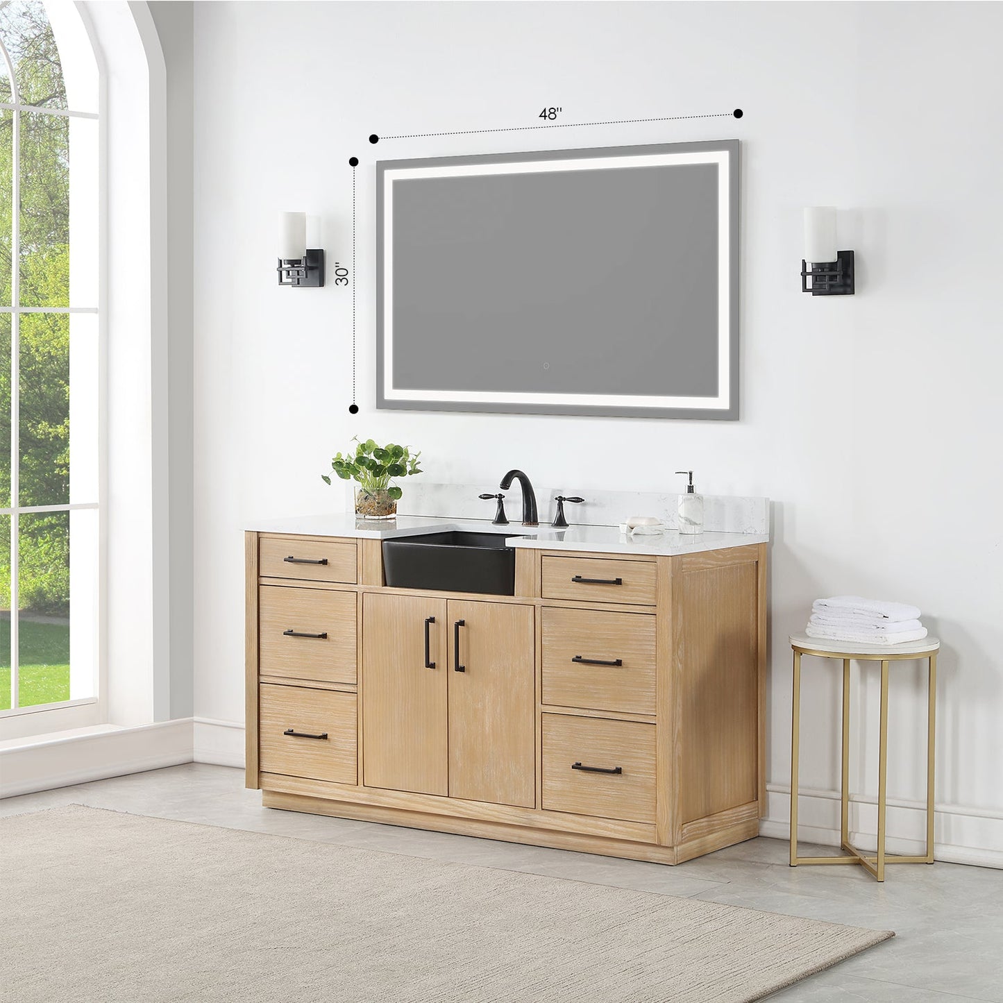 Genova 48” Rectangle Frameless Modern LED Bathroom Vanity Mirror