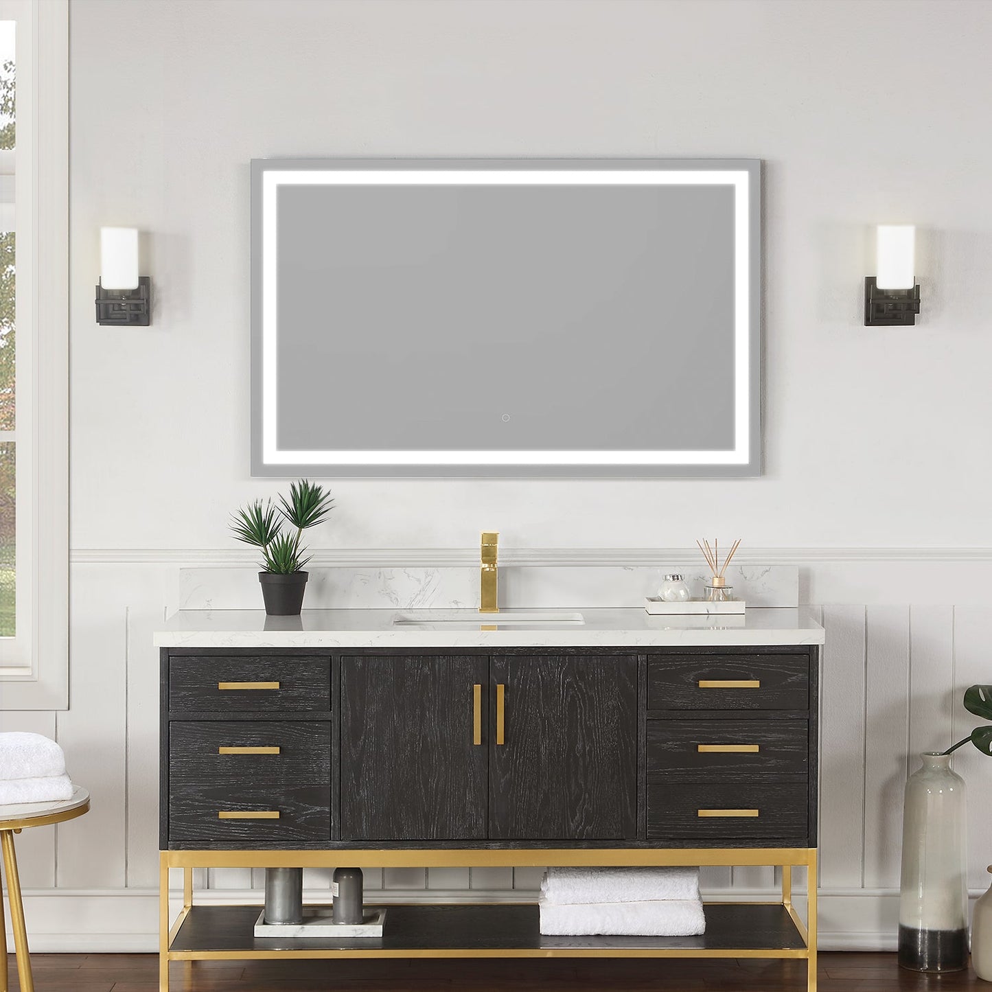 Genova 48” Rectangle Frameless Modern LED Bathroom Vanity Mirror