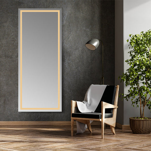 Genova 72” Rectangle Frameless Modern Bathroom/Vanity LED Lighted Wall Mirror