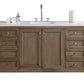 Chicago 60" Single Vanity, Whitewashed Walnut w/ 3 CM White Zeus Quartz Top