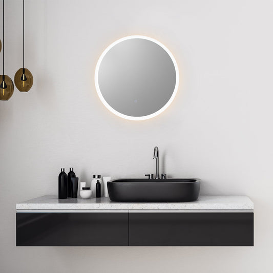 Dimora Round 24" Frameless Modern Bathroom/Vanity LED Lighted Wall Mirror