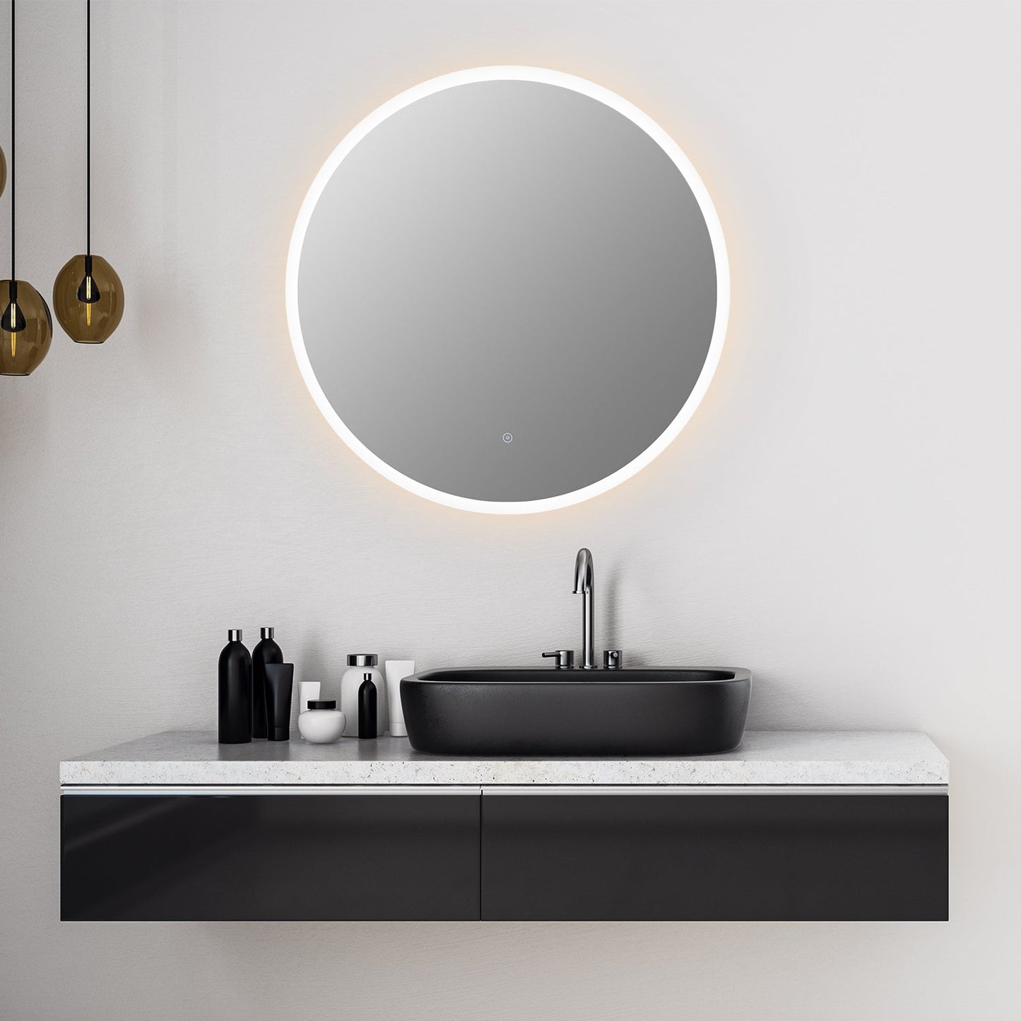 Dimora Round 32" Frameless Modern Bathroom/Vanity LED Lighted Wall Mirror