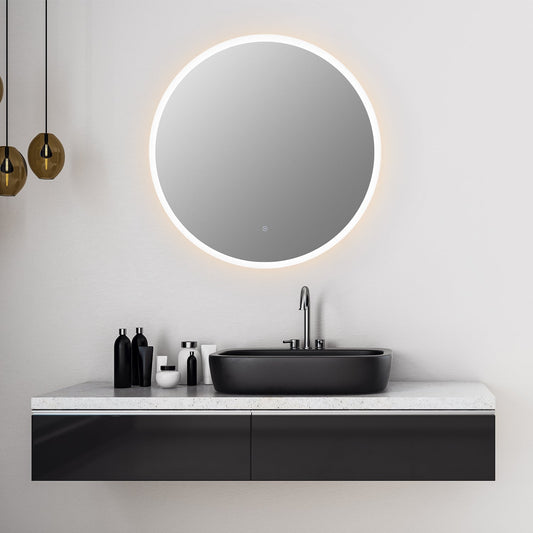 Dimora Round 32" Frameless Modern Bathroom/Vanity LED Lighted Wall Mirror