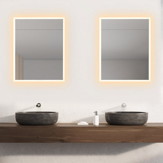 Cassano Rectangle 24" Frameless Modern Bathroom/Vanity LED Lighted Wall Mirror