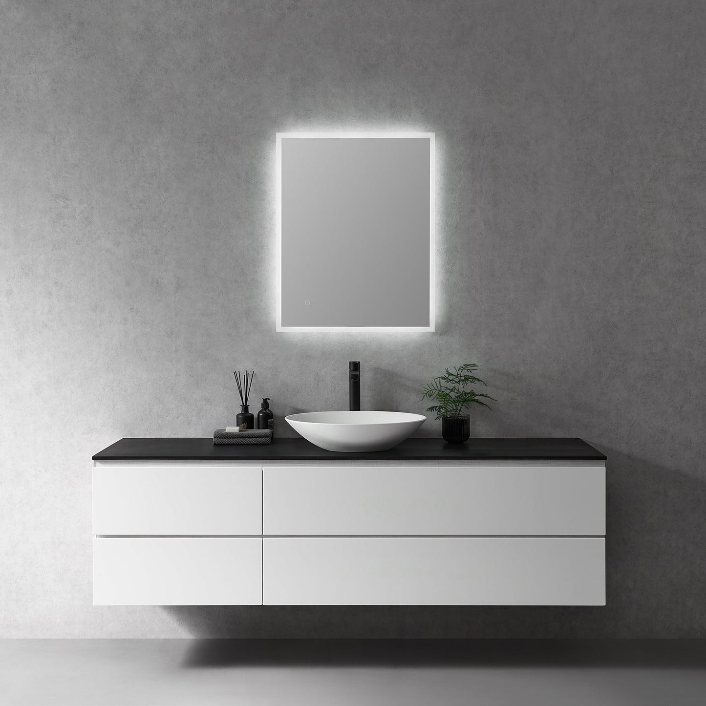 Cassano Rectangle 24" Frameless Modern Bathroom/Vanity LED Lighted Wall Mirror