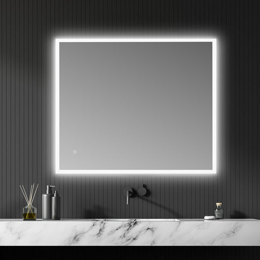 Cassano Rectangle 36" Frameless Modern Bathroom/Vanity LED Lighted Wall Mirror