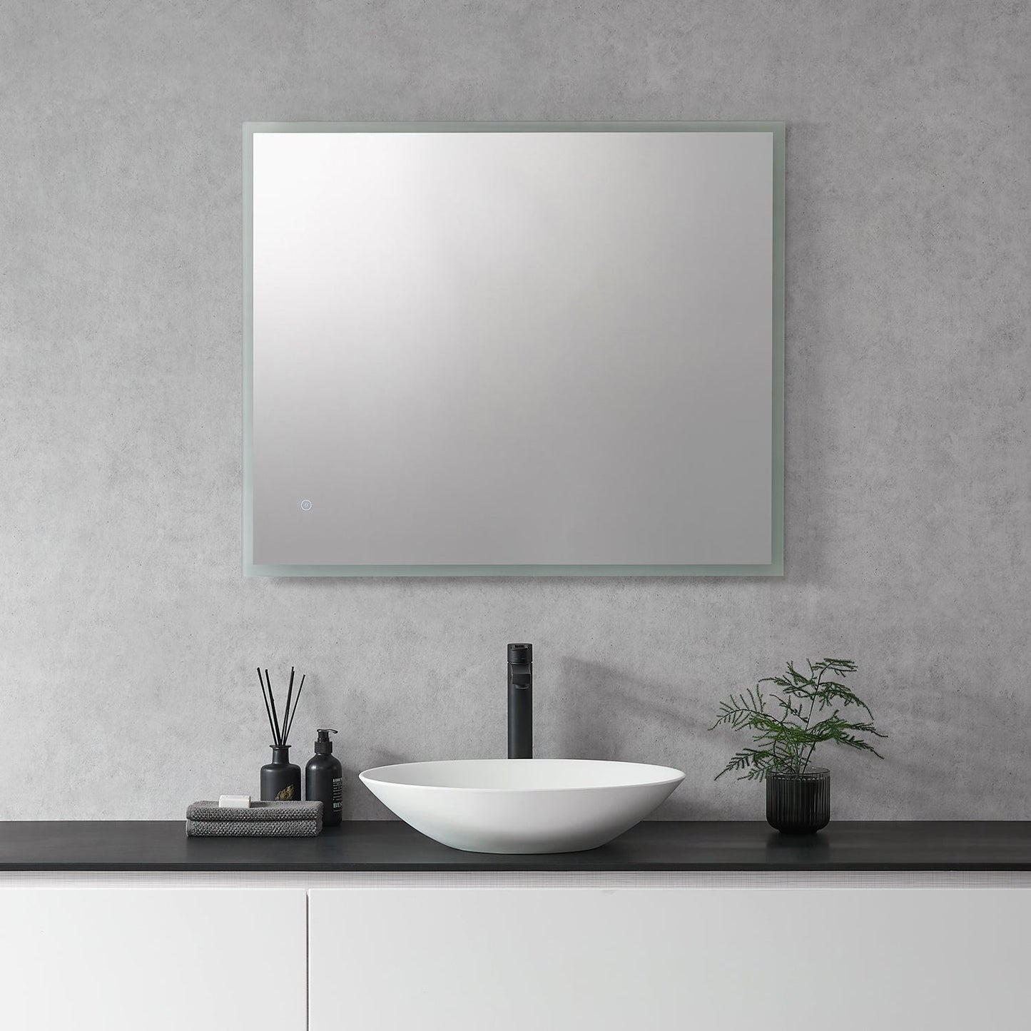 Cassano Rectangle 36" Frameless Modern Bathroom/Vanity LED Lighted Wall Mirror