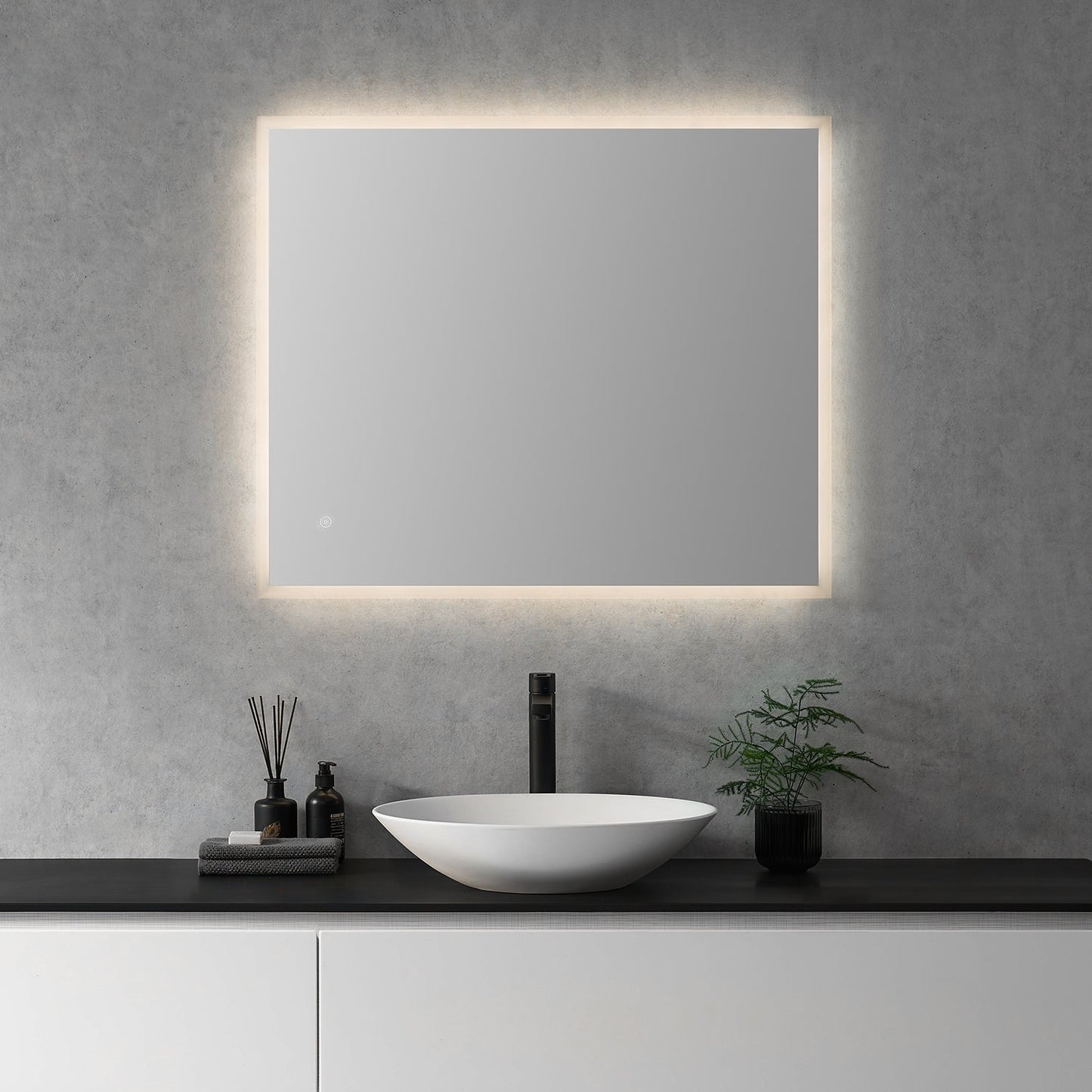 Cassano Rectangle 36" Frameless Modern Bathroom/Vanity LED Lighted Wall Mirror