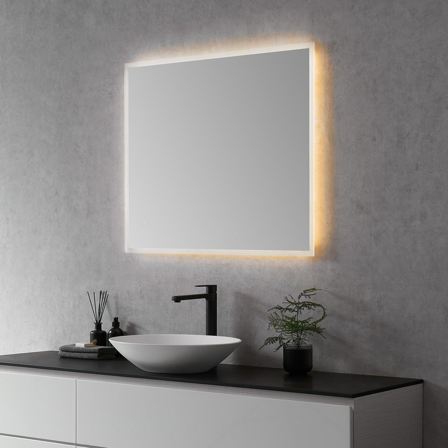 Cassano Rectangle 36" Frameless Modern Bathroom/Vanity LED Lighted Wall Mirror