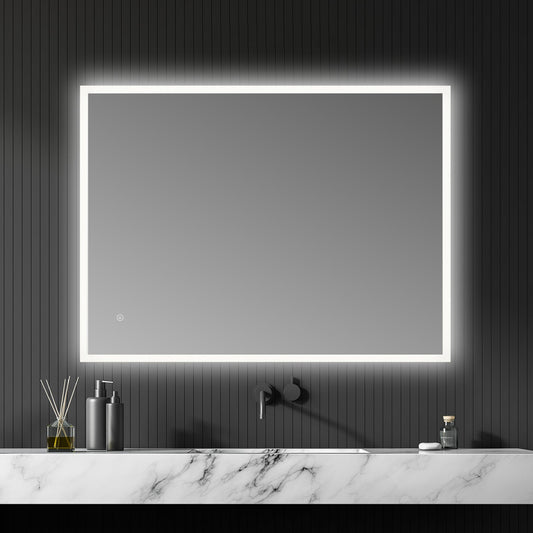 Cassano Rectangle 40" Frameless Modern Bathroom/Vanity LED Lighted Wall Mirror