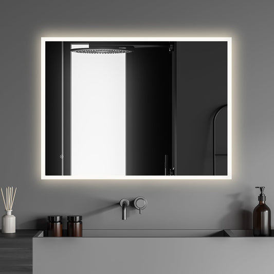 Cassano Rectangle 40" Frameless Modern Bathroom/Vanity LED Lighted Wall Mirror