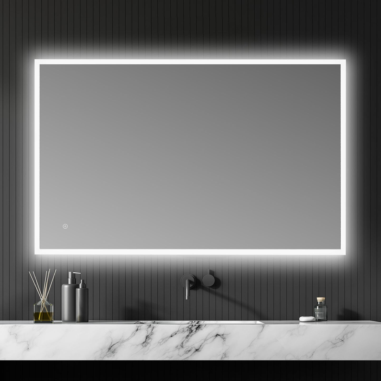 Cassano Rectangle 48" Frameless Modern Bathroom/Vanity LED Lighted Wall Mirror