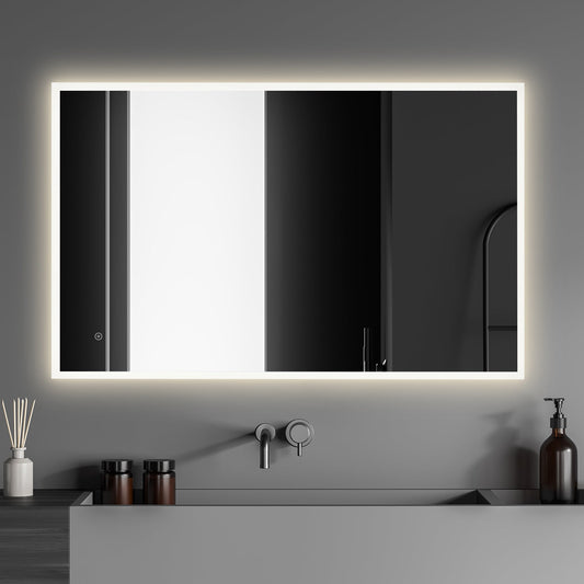 Cassano Rectangle 48" Frameless Modern Bathroom/Vanity LED Lighted Wall Mirror