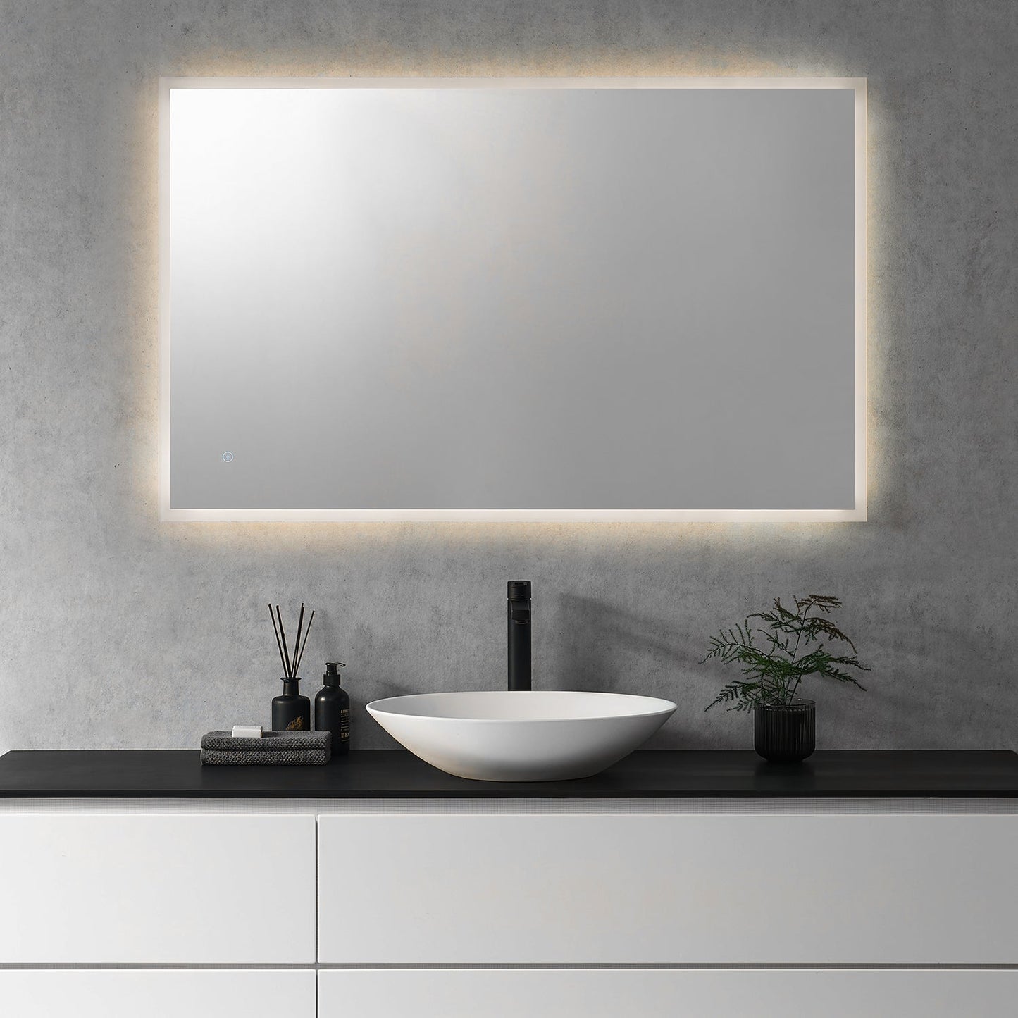 Cassano Rectangle 48" Frameless Modern Bathroom/Vanity LED Lighted Wall Mirror