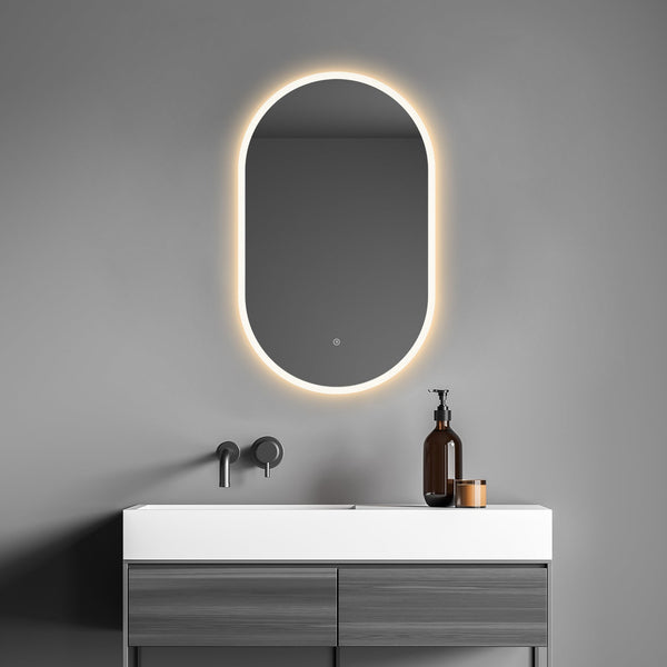 Borgo Oval
 36 Frameless Modern Bathroom/Vanity LED Lighted Wall Mirror