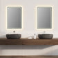 Viaggi Rectangle 24" Framed in Matt Black Modern Bathroom/Vanity LED Lighted Wall Mirror