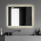 Viaggi Rectangle 36" Framed in Brushed Gold Modern Bathroom/Vanity LED Lighted Wall Mirror