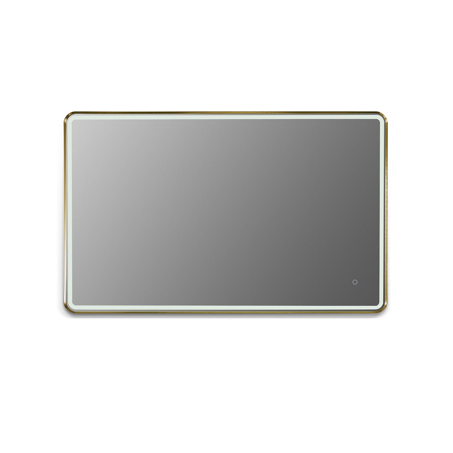 Viaggi Rectangle 48" Framed in Brushed Gold Modern Bathroom/Vanity LED Lighted Wall Mirror