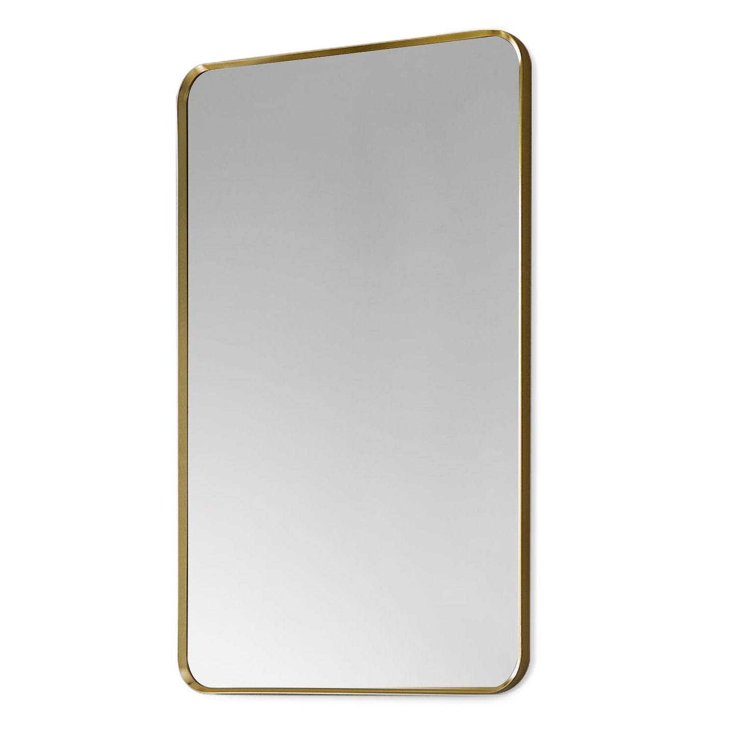 Nettuno 18" Rectangle Bathroom/Vanity Brushed Gold Aluminum Framed Wall Mirror