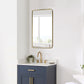 Nettuno 18" Rectangle Bathroom/Vanity Brushed Gold Aluminum Framed Wall Mirror