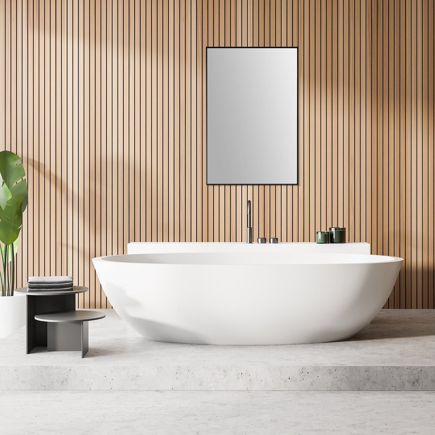 Sassi 24" Rectangle Bathroom/Vanity Matt Black Aluminum Framed Wall Mirror