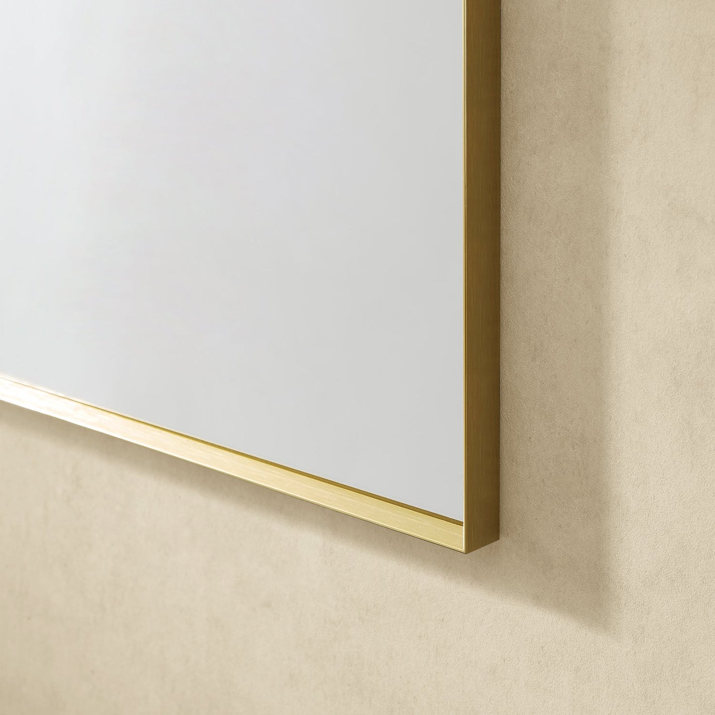 Sassi 36" Rectangle Bathroom/Vanity Brushed Gold Aluminum Framed Wall Mirror