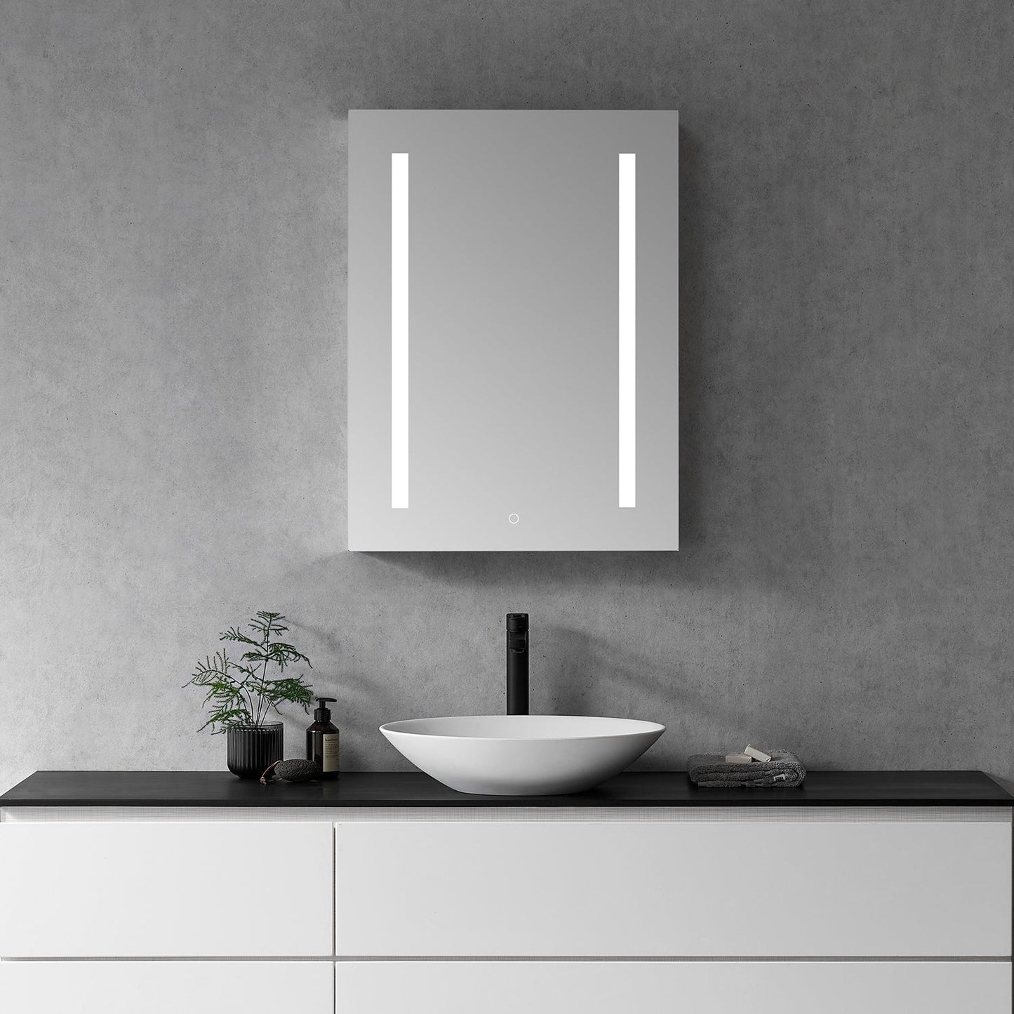 Catola Rectangle 24" Frameless Surface-Mount/Recessed LED Lighted Bathroom Medicine Cabinet