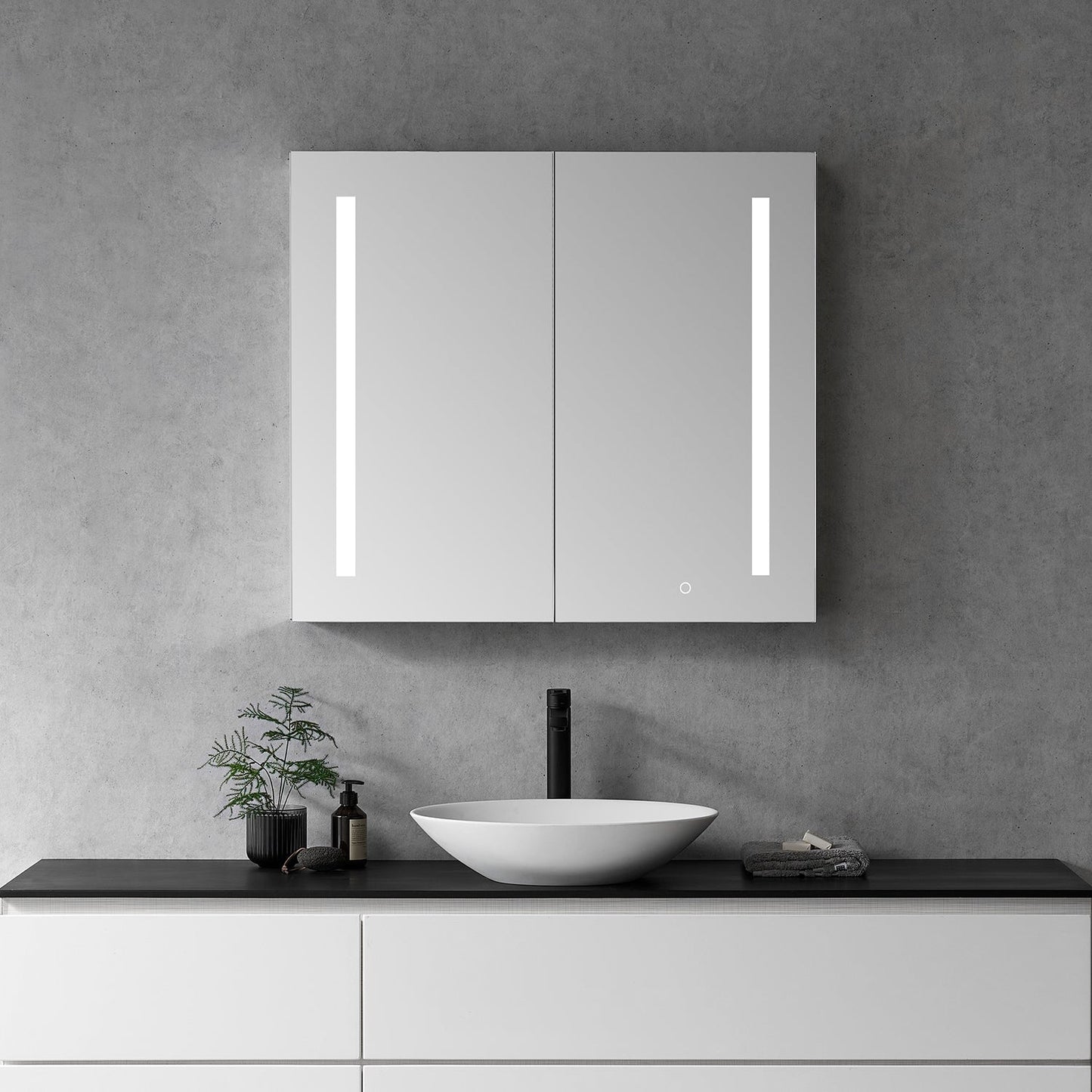 Catola Rectangle 36" Frameless Surface-Mount/Recessed LED Lighted Bathroom Medicine Cabinet