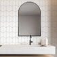 Benoni 24" Classic Domed Bathroom/Vanity Matt Black Aluminum Framed Wall Mirror